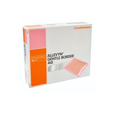 Allevyn AG Gentle Border Самозалепваща полиуретанова, стерилна превръзка със сребро 7.5x7.5 cm х1 брой