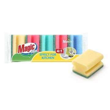 Magic Clean Домакинска гъба с канал x4+1 броя