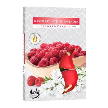 Bispol Ароматни чаени свещи Rasberry & White Lavender x6 броя