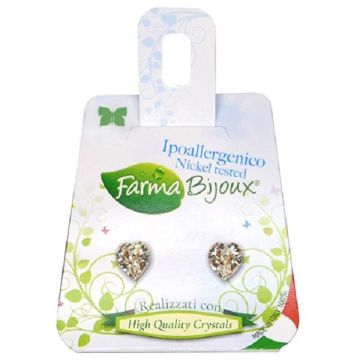 Farma Bijoux Хипоалергенни кристални обеци Сърце - 6 мм