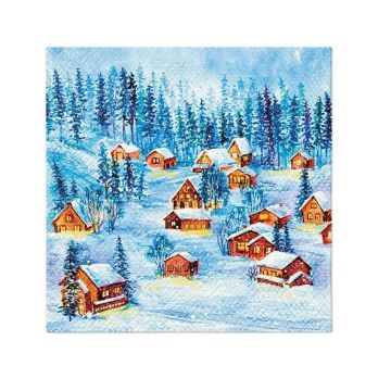 PAW Winter houses Трипластови салфетки x20 броя