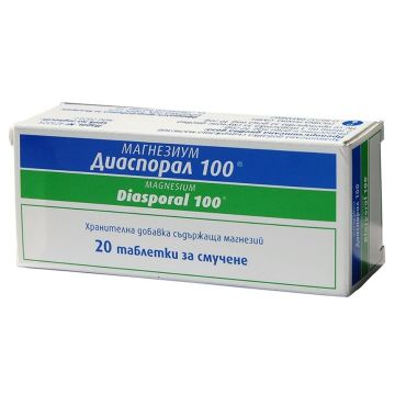 Магнезиев Диаспорал 100 при дефицит на магнезий х20 таблетки за смучене Protina