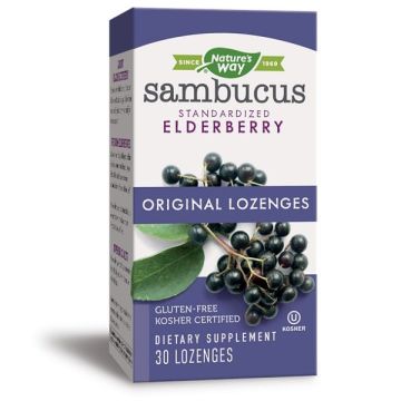 Sambucus Original Черен бъз при грип и настинка 200мг х30 таблетки Nature's Way