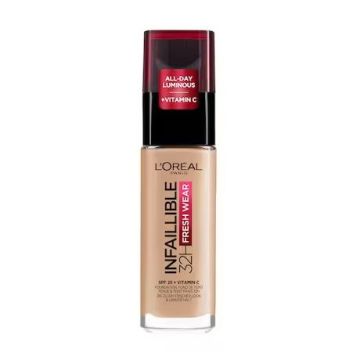 Loreal Paris Infaillible 32h Fresh Wear Дълготраен фон дьо тен за лице SPF25, цвят 125 Natural Beige