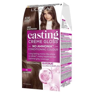 Loreal Paris Casting Creme Gloss Безамонячна боя за коса x120 мл, 618 Vanila Mocha