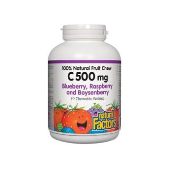 100% Natural Fruit Chew C (горски плодове) 500 мг х90 дъвчащи таблетки Natural Factors