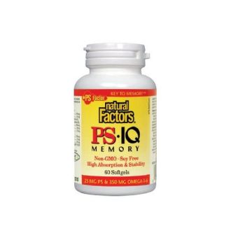PS IQ Memory За памет и концентрация 498мг х60 софтгел капсули Natural Factors