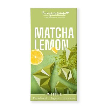 Benjamissimo Matcha Lemon Био веган бял шоколад с матча и лимон х60 грама