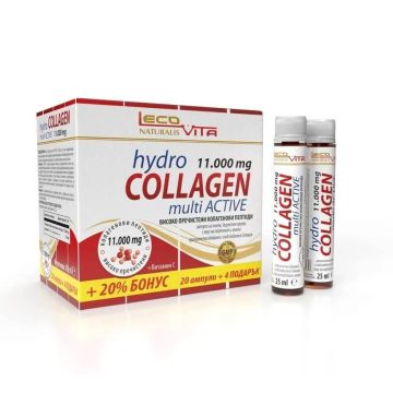 LecoVita Промо комплект Hydro Collagen Multi Active 11000 mg х20 ампули + подарък 4 ампули