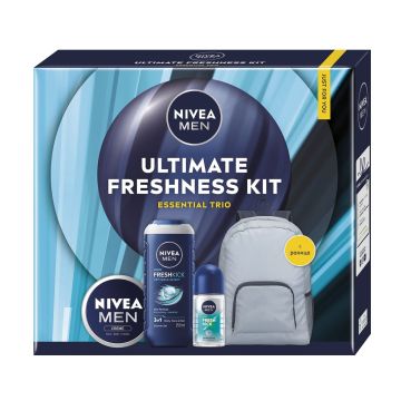 Nivea Men Промо комплект Ultimate Freshness Kit Душ гел, Универсален крем и Рол-он дезодорант + раница
