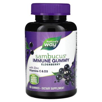 Sambucus Immune Gummy с черен бъз, цинк, витамини С и D х60 желирани таблетки Nature's Way