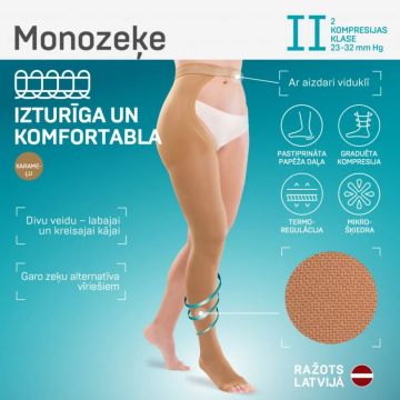 TonusElast 0403-1 Антиемболичен чорап за разширени вени II клас, с колан без пръсти, ръст 2 x1 брой, размер 4 - десен