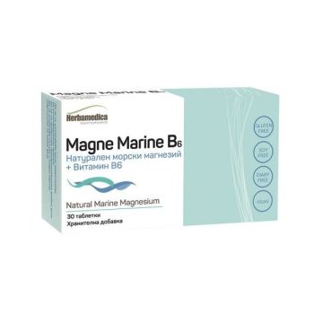 Натурален морски магнезий + витамин B6 х30 таблетки Herbamedica