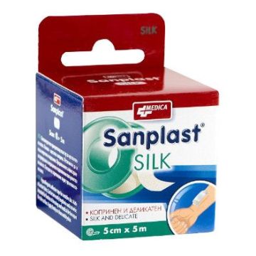Medica Sanplast Silk Пластир за чувствителна кожа 5 см/ 5 м х1 брой