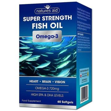 Рибеното масло (ЕРА - 388 мг/DHA - 260 мг) 1200 мг х60 капсули Natures Aid