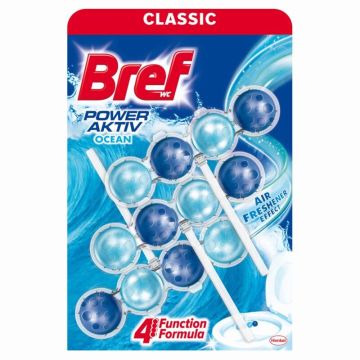Bref WC Power Active 4 Трърдо тоалетно блокче с аромат на океан х3 броя