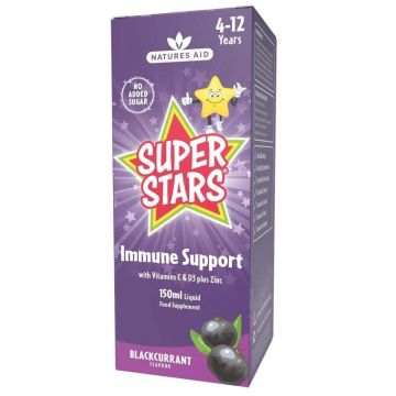 Super Stars Имуно сироп с черен бъз за деца x150 мл, Natures Aid