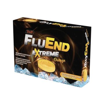 FluEnd Extreme за успокояване на гърлото Портокал х16 таблетки за смучене Sun Wave Pharma