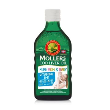 Moller's Mom & Baby Рибено масло от черен дроб на треска за майки и деца х250 мл