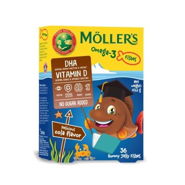 Moller's Омега-3 желирани рибки с вкус на кола х36 броя