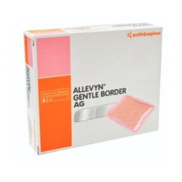 Allevyn AG Gentle Border Самозалепваща полиуретанова, стерилна превръзка със сребро 12.5x12.5 cm х1 брой