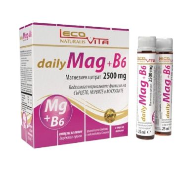 Дейли Маг + В6 Магнезиев цитрат 2500mg х10 ампули за пиене LecoVita
