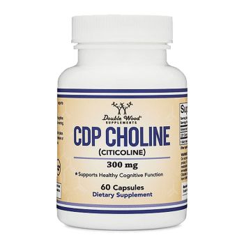 CDP Choline Цитиколин за фокус, памет и мотивация 300 mg х60 капсули Double Wood