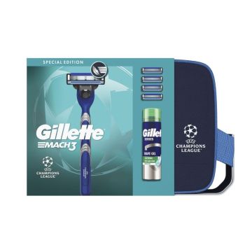 Gillette Mach3 Промо комплект за мъже Самобръсначка Gillette Mach3 + Гел за бръснене и Несесер