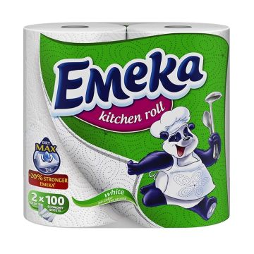 Emeka White Искрящо бяла трипластова кухненска ролка х2 броя