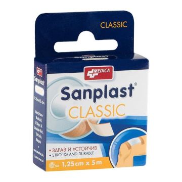 Medica Sanplast Classic Прикрепващ пластир за нормална кожа 1.25 см/ 5 м х1 брой