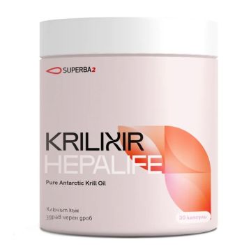 Hepalife Масло от антарктически крил за здрав черен дроб х30 капсули Krilixir