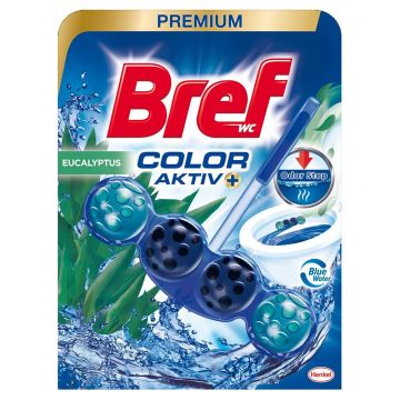 Bref WC Blue Activ 4 Трърдо тоалетно блокче с аромат на eвкалипт х1 бр