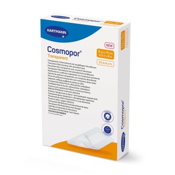 Hartmann Cosmopor Transparent Прозрачна самозалепваща превръзка с абсорбираща подложка 9х15 см х25 бр