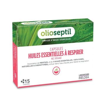 Капсули за етерични масла за инхалация x15 броя, Olioseptil