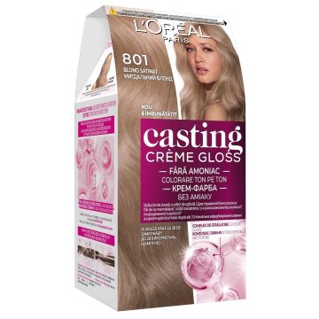Loreal Paris Casting Creme Gloss Безамонячна боя за коса x120 мл, 801 Satin Blonde