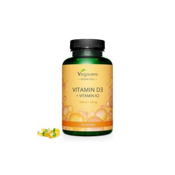 Vitamin D3+K2 Витамини в подкрепа на костите и имунната система x120 капсули, Vegavero