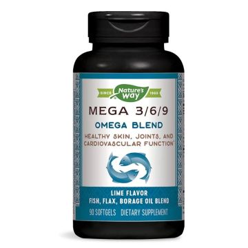 Мега 3 6 9 Омега бленд за стави, сърце и кожа 1350мг х90 капсули Nature's Way