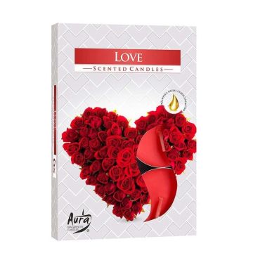 Bispol Ароматни чаени свещи Love x6 броя