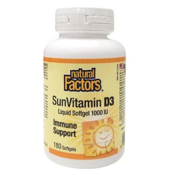 SunVitamin Витамин Д3 1000 IU х180 софтгел капсули Natural Factors