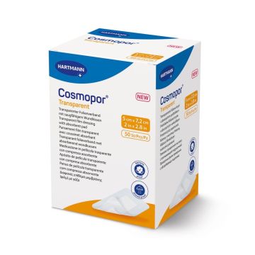 Hartmann Cosmopor Transparent Прозрачна самозалепваща превръзка с абсорбираща подложка 5х7,2 см х50 бр