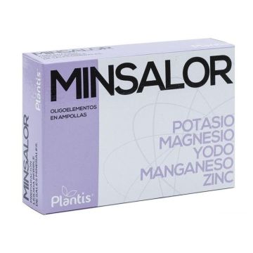 Minsalor Калий, магнезий, йод, манган, цинк за отслабване х20 ампули за пиене Plantis