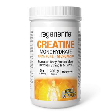 Regenerlife Креатин монохидрат (микронизиран), прах х300 грама Natural Factors