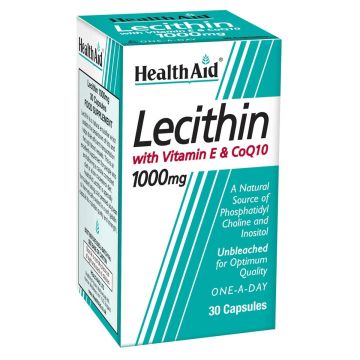 Лецитин 1000mg с витамин Е и Q10 х30 капсули Health Aid