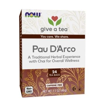 Pau D`Arco Чай, Мравчено дърво х24 пакетчета Now Foods