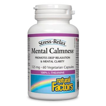 Mental Calmness Л-теанин при стрес и безпокойство 125мг x60 V-капсули Natural Factors