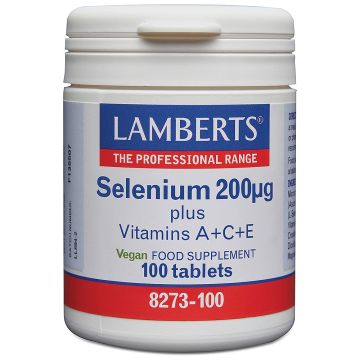 Селен 200 mg с витамини А+С+Е х100 таблетки Lamberts