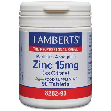 Цинк цитрат 15 mg х90 таблетки Lamberts