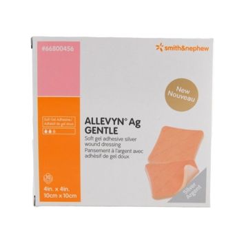 Allevyn AG Gentle Border Самозалепваща полиуретанова, стерилна превръзка със сребро 10x10 cm х1 брой