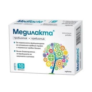 Медилакта пробиотик + пребиотик x10 капсули, Sopharma