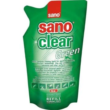 Sano Clear Green Многофункционална течност за почистване и полиране, пълнител x750 мл